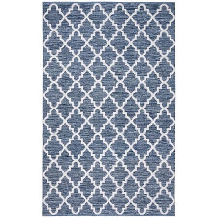 Safavieh 8 x 10 ft. Large Rectangle Montauk Hand Woven Rug, Navy and Ivory MTK611C-8